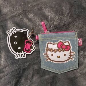 Loungefly Sanrio OG HEART LOGO TAG Hello Kitty Denim Pocket Coin Purse
